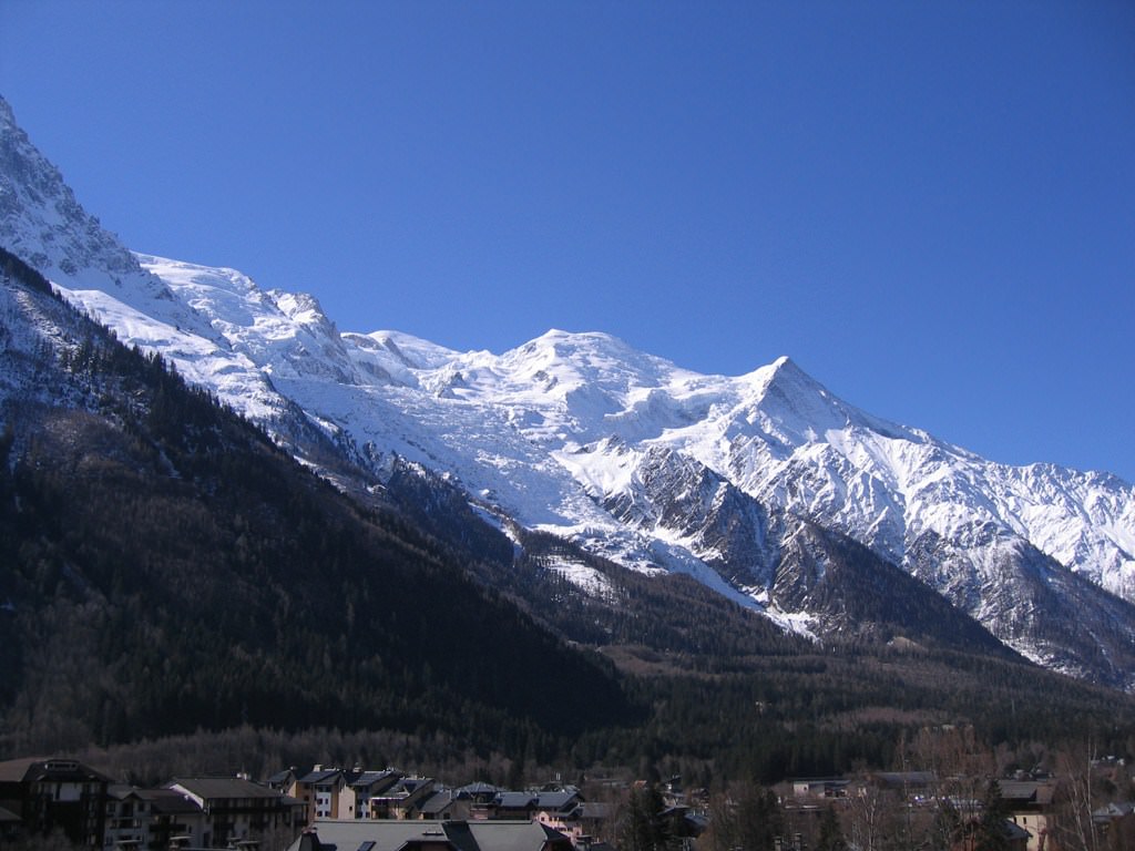 Montagnes Le massif du Mont-Blanc depuis Chamonix