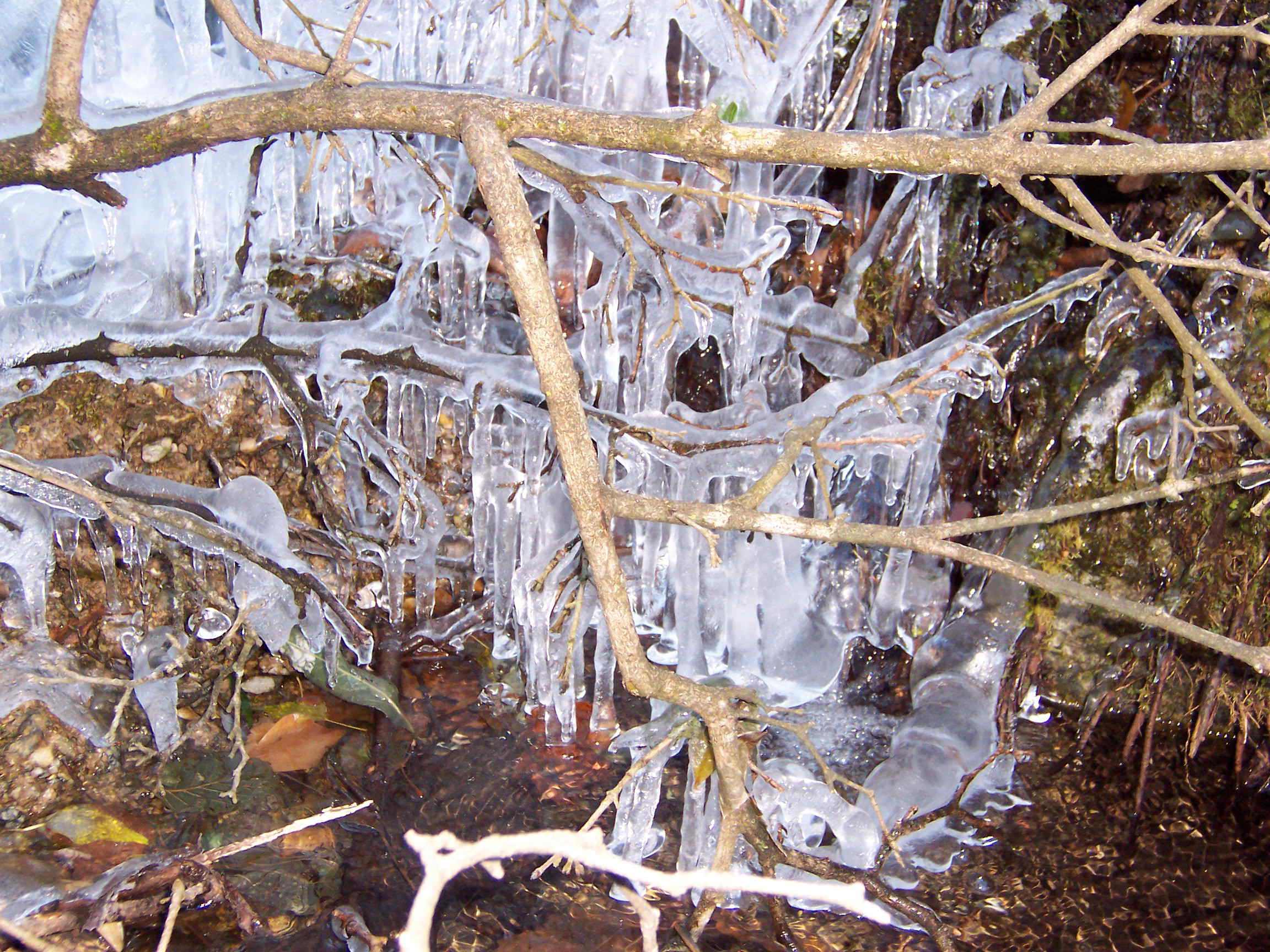 Saison hivernale Petites stalagtites